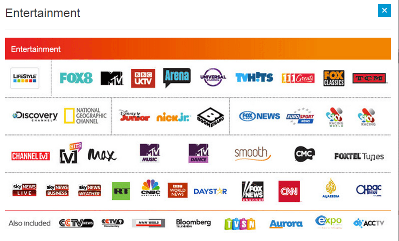 Entertainment channels